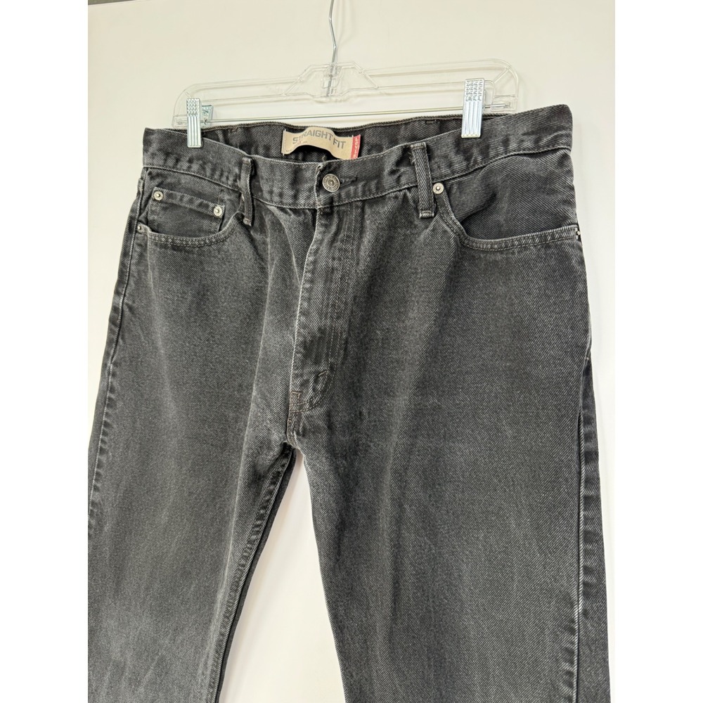 Levis 505 Mens Straight Leg Jeans Faded Black Denim 38x30 (34x29) Work Retro Y2K